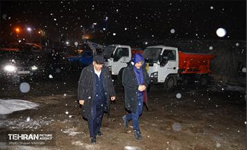 بازدید معاون خدمات شهری از سایت‌های برف‌روبی شهرداری تهران 10