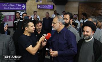 آیین تست گرم مسیر پایانی خط ۷ مترو تهران و بهره‌برداری از ورودی دوم ایستگاه آهنگ 9