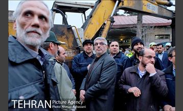 حضور رییس مجلس و دادستان کل کشور در محل پلاسکو 7