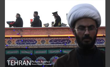 مراسم تعویض پرچم گنبد حرم حضرت عبدالعظیم (ع) 16