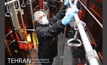 آغاز عملیات ضدعفونی کردن اتوبوس های تهران 10