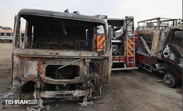 خسارات وارده به خودروهای آتش نشانی شهر تهران 28