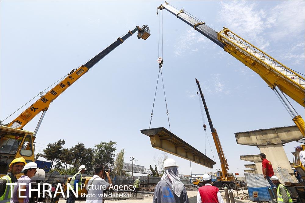 مراسم جمع آوری آخرین قطعه شاه تیر های عرشه پل گیشا  5
