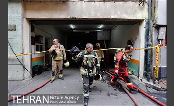 پایان عملیات اطفای حریق ساختمان برق حرارتی میدان ولیعصر 3