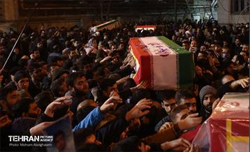 وداع با پیکر مطهر ۵ شهید حمله رژیم صهیونیستی 1