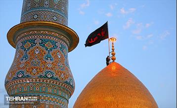 اهتزاز پرچم حرم سیدالشهدا(ع) بر فراز گنبد حرم عبدالعظیم حسنی(ع) 12