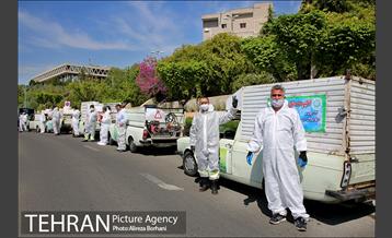 عملیات ضدعفونی سازمان صدا و سیما توسط نیروهای پسماند شهرداری تهران  3