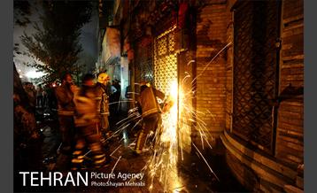 آتش سوزی ساختمان میدان حسن آباد 18