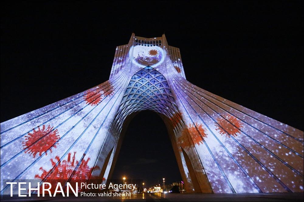 ویدئو مپینگ بر روی برج آزادی با موضوع کرونا  11