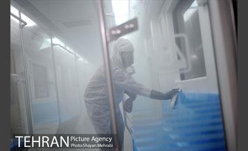 عملیات ضدعفونی کردن مترو تهران 16