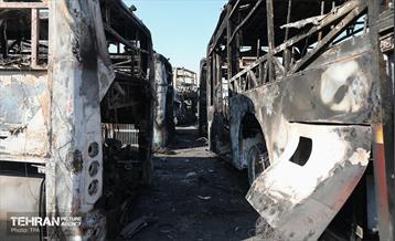 خسارات وارده به اتوبوس‌های شهر تهران 40