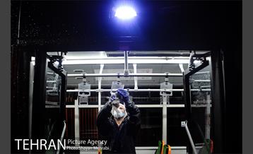 عملیات ضد عفونی کردن اتوبوس های تهران 16