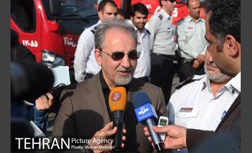 بازدید دکتر نجفی از مانور نیروهای آتش نشانی 1