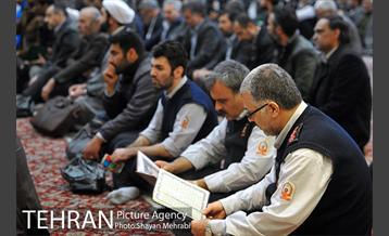 چهلمین روز شهادت شهدای آتش نشان با حضور شهردار تهران 16