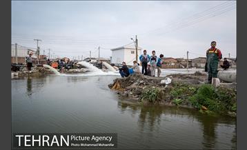 عملیات تخلیه آب از محلات گمیشان 23