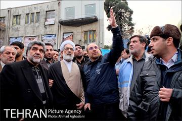حضور رییس مجلس و دادستان کل کشور در محل پلاسکو 4