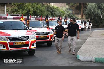 آیین بدرقه خادمین سازمان آتش‌نشانی 47