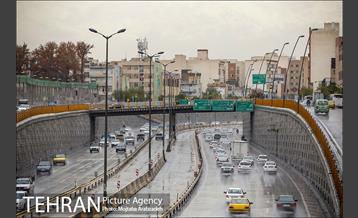 بارش باران پاییزی در تهران 8