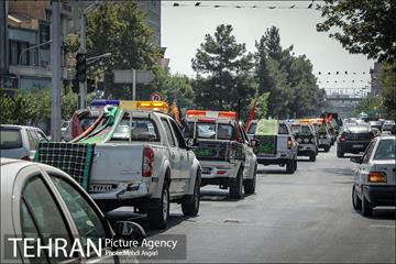 کاروان عزاداری خودرویی شهربانان و معبربانان بسیجی منطقه ۲