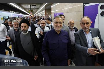 آیین تست گرم مسیر پایانی خط ۷ مترو تهران و بهره‌برداری از ورودی دوم ایستگاه آهنگ 49