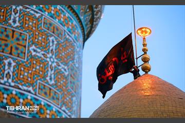 اهتزاز پرچم حرم سیدالشهدا(ع) بر فراز گنبد حرم عبدالعظیم حسنی(ع) 14