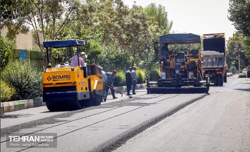 عملیات تراش و روکش مکانیزه آسفالت در سطح منطقه ۱۷