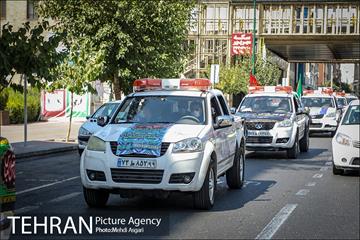 کاروان عزاداری خودرویی شهربانان و معبربانان بسیجی منطقه ۲