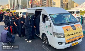 خدمت‌رسانی رایگان تاکسی‌های شهری به شرکت‌کنندگان مراسم وداع با آقای شهید ایران 6