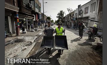 سنگ فرش خیابان پامنار‎ 30