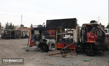 خسارات وارده به خودروهای آتش نشانی شهر تهران 5