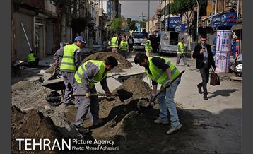 سنگ فرش خیابان پامنار‎ 12