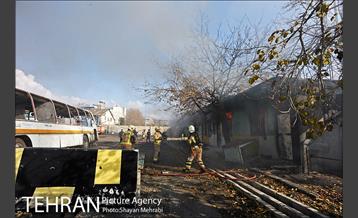 مانور آتش نشانی در شرکت اتوبوسرانی 20