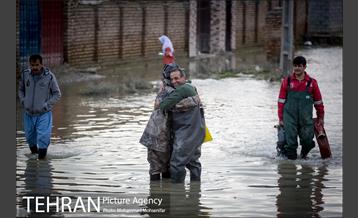 عملیات تخلیه آب از محلات گمیشان 8