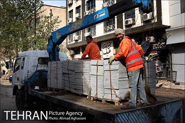 سنگ فرش شدن خیابان پامنار‎  12