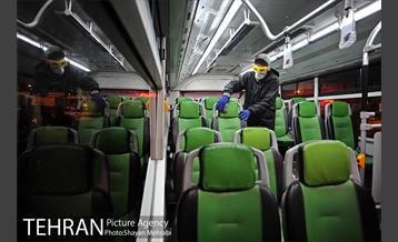 عملیات ضد عفونی کردن اتوبوس های تهران 38