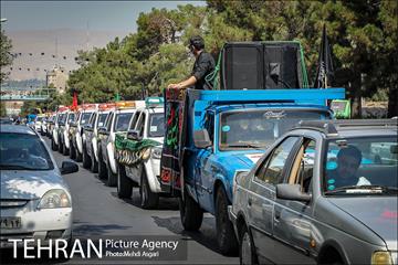 کاروان عزاداری خودرویی شهربانان و معبربانان بسیجی منطقه ۲