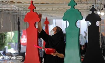 آماده سازی ۴۰۰ تیغه علامت منقش به القاب اباعبدالله الحسین(ع) 23