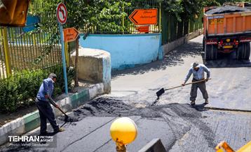 عملیات تراش و روکش مکانیزه آسفالت در سطح منطقه ۱۷