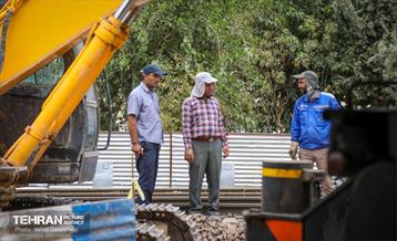 عملیات جمع آوری ریل‌ها و شاسی گذاری در حریم راه آهن تهران اهواز 12