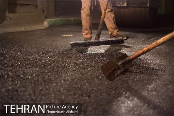 عملیات آسفالت ریزی در ناحیه یک منظقه هفت‎ 5