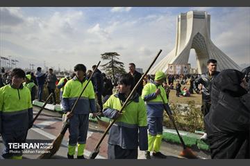 خدمات شهرداری تهران در پایان راهپیمایی ۲۲ بهمن 6
