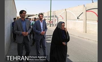 بازدید اعضا شورای شهر از دیوارنگاری جدار مترو خزانه 5