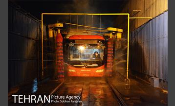 آغاز عملیات ضدعفونی کردن اتوبوس های تهران 23