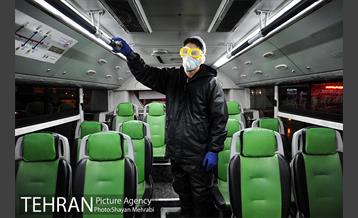 عملیات ضد عفونی کردن اتوبوس های تهران 36