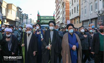 مراسم تشییع پیکر دو شهید گمنام دفاع مقدس در منطقه 11