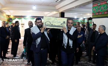 بدرقه پیکر مطهر شهید گمنام دوران دفاع مقدس در اداره‌کل سرمایه‌انسانی 16