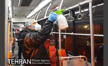 آغاز عملیات ضدعفونی کردن اتوبوس های تهران 21
