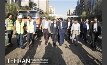 بازدید شهردار تهران از بازسازی پل کریمخان 2
