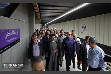 آیین تست گرم مسیر پایانی خط ۷ مترو تهران و بهره‌برداری از ورودی دوم ایستگاه آهنگ 35