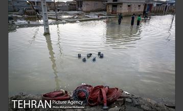 عملیات تخلیه آب از محلات گمیشان 13